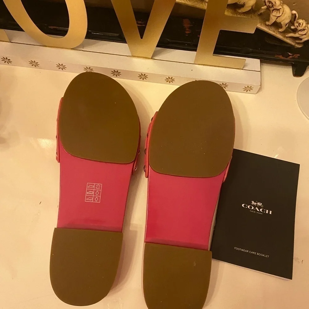 New WITH BOX PINK COACH SANDALS SIZE 6 - Picture 7 of 12